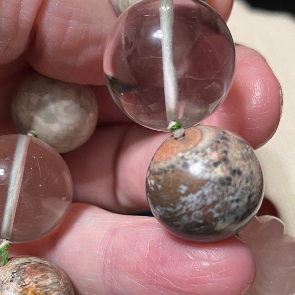 Multicolor assorted natural gemstone large individually knotted bead Necklace - Picture 11 of 16